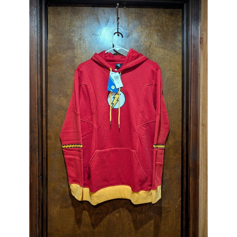 Hot Topic DC Comics The Flash Cosplay Hoodie Sweatshirt Red Yellow Men's M. NWT